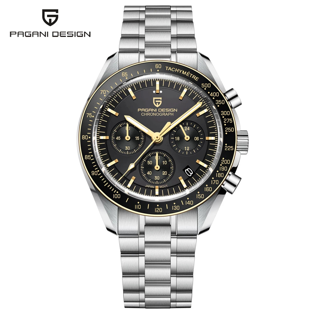 2026 New PAGANI DESIGN Moon Men's Watches Gold Luxury Quartz Watch For Men Speed Sports Chronograph Waterproof
