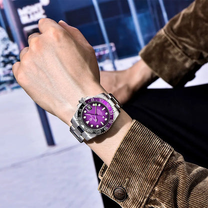 PAGANI DESIGN New GMT Men Watch Top Brand 40mm Mechanical Watch Sapphire Glass 100M Waterproof Automatic Wristwatch