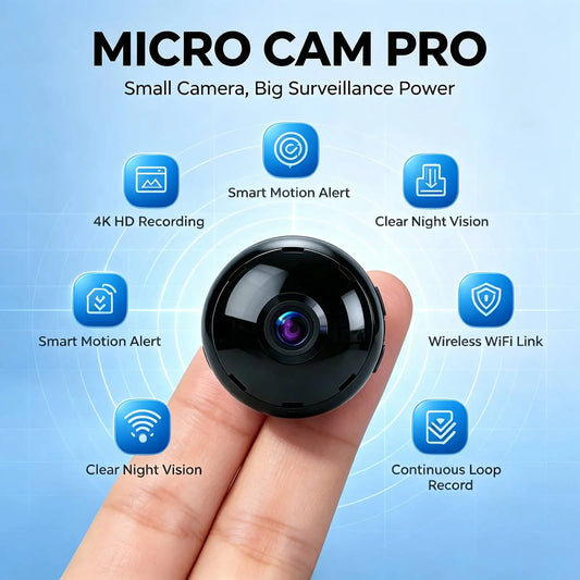 R3 Mini WiFi Security Camera, 4K Ultra HD tiny surveillance cam with infrared night vision, motion detection alert,