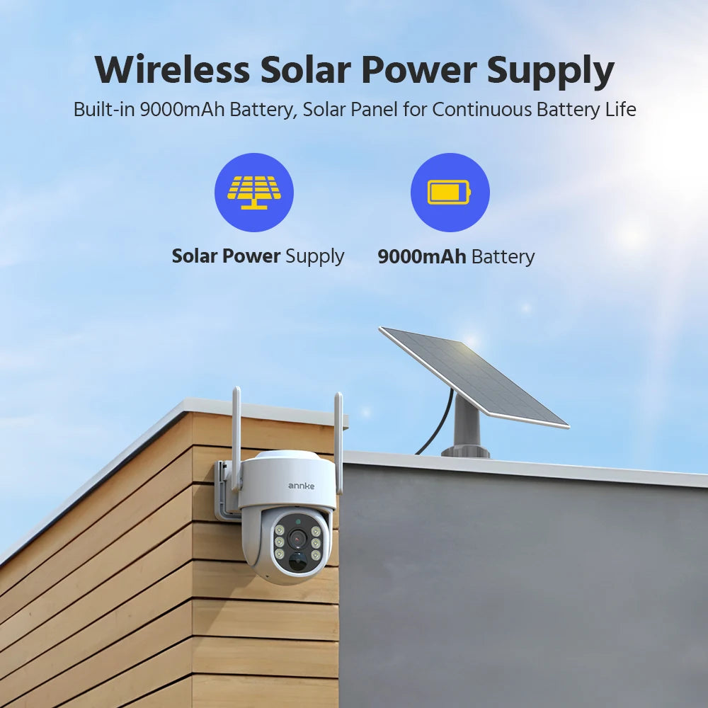 ANNKE 4MP Wireless Surveillance System 16CH NVR WiFi Surveillance Camera Kit Audio Battery Solar Surveillance Cameras Outdoor