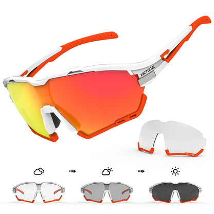 Cycling Photochromic Glasses & Polarized Sunglasses Men Women MTB Road Bike Riding Hiking Glasses