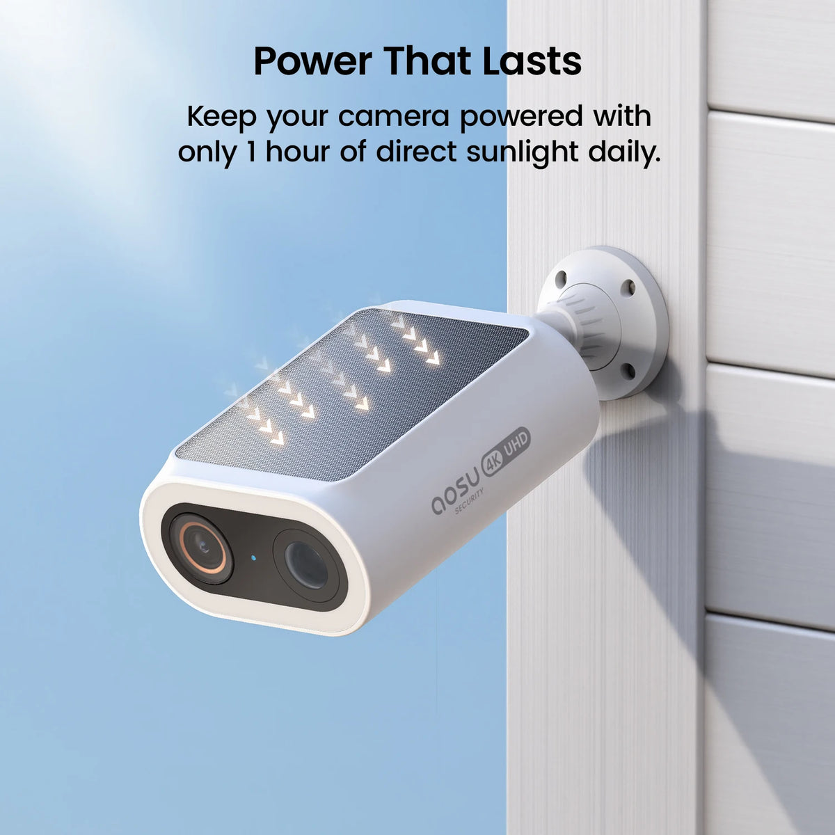 AOSU 4K UHD Solar Camera 2/3/4 pcs Wireless Outdoor 100% Wire-free Security Camera 5000mAh 8MP Wifi Camera AI Detection CCTV Cam