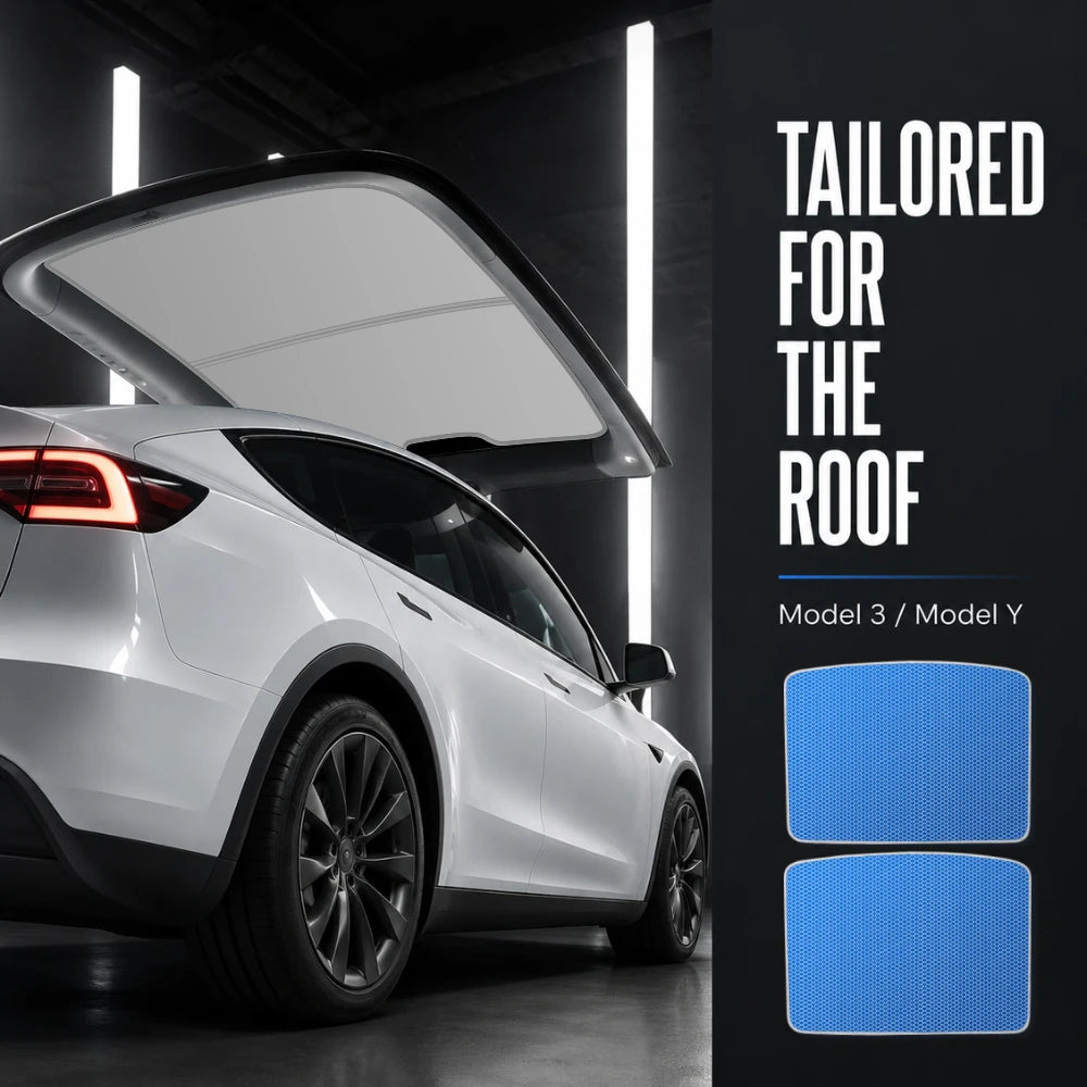 Roof Sunshade for Tesla Model 3/Y 2017-2025 – Panoramic Glass Roof Sun Protection Cover, Interior Sunshade with Storage Bag