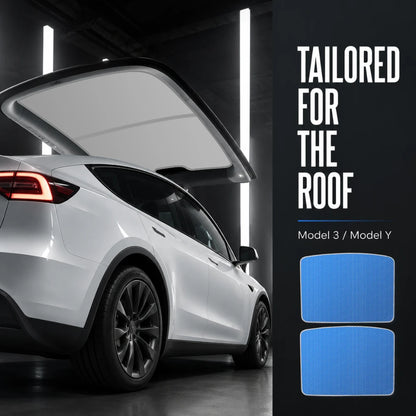 Roof Sunshade for Tesla Model 3/Y 2017-2025 – Panoramic Glass Roof Sun Protection Cover, Interior Sunshade with Storage Bag