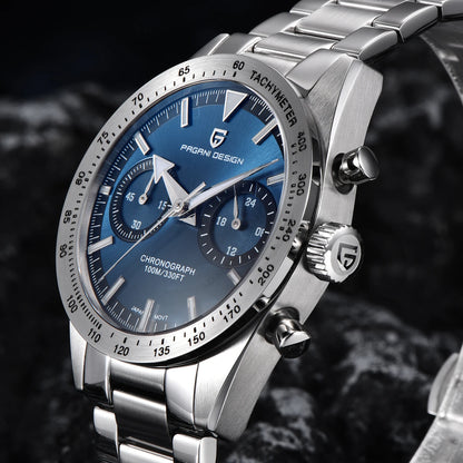 PAGANI DESIGN 2026 New Retro Blue Mens Watches Moon Quartz Watch For Men