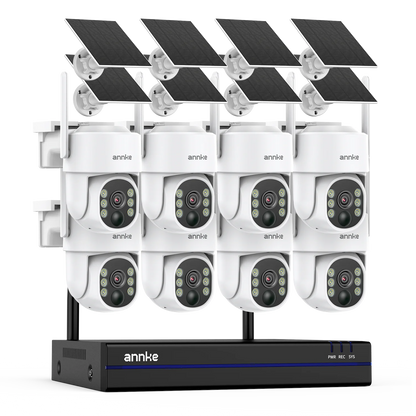 ANNKE 4MP Wireless Surveillance System 16CH NVR WiFi Surveillance Camera Kit Audio Battery Solar Surveillance Cameras Outdoor