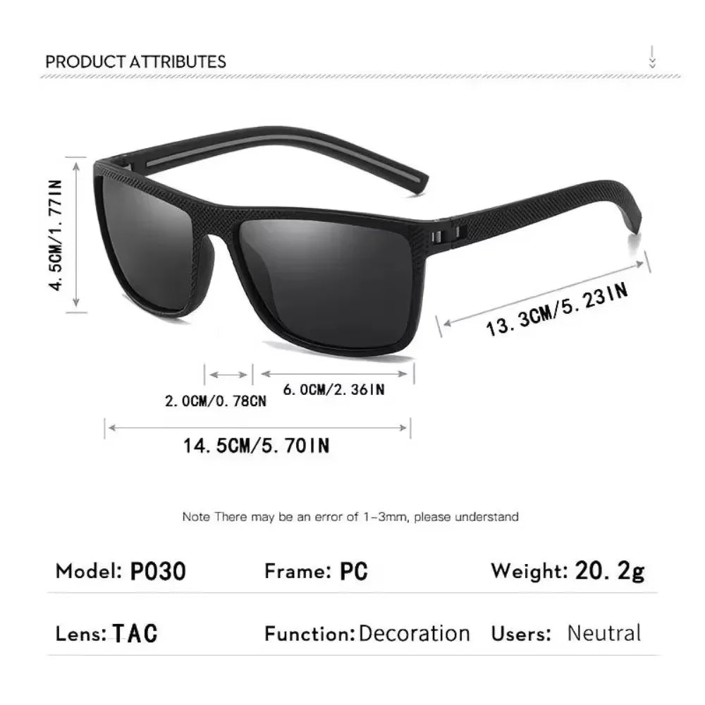 10PCS Men's and Women's Textured Square Polarized Sunglasses, Multi-colored Mirror Lenses