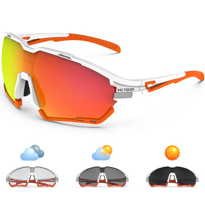 Cycling Photochromic Glasses & Polarized Sunglasses Men Women MTB Road Bike Riding Hiking Glasses