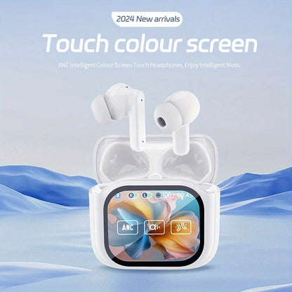 Wireless Headphones with LCD Color Screen ANC Noise Cancellation  Ultra-Long Battery