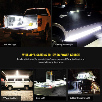Nilight 2PCS 60 Inch 180 LED Truck Bed Light Kit, Waterproof Cargo LED Strip Lights with On/Off Switch