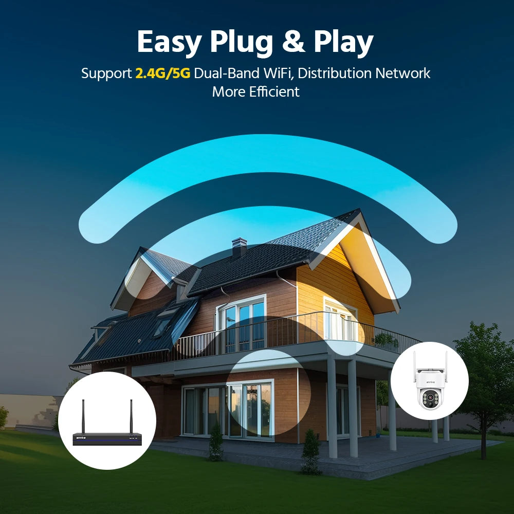 ANNKE 4MP Wireless Surveillance System 16CH NVR WiFi Surveillance Camera Kit Audio Battery Solar Surveillance Cameras Outdoor