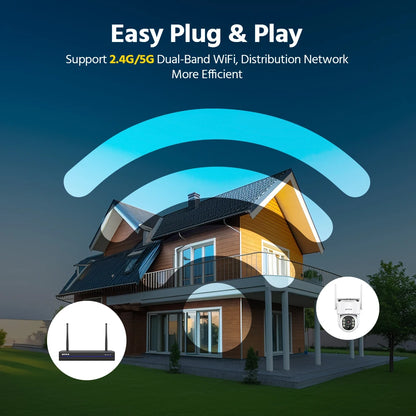 ANNKE 4MP Wireless Surveillance System 16CH NVR WiFi Surveillance Camera Kit Audio Battery Solar Surveillance Cameras Outdoor