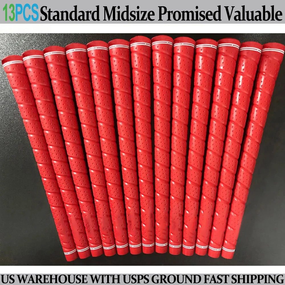 13PCs Golf Grip Tour Wrap Grip 60R Rubber Anti-slip Standard and Midsize New