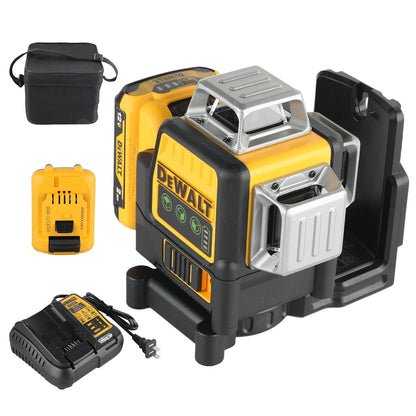 DEWALT 12V MAX Green Beam 3x360 Laser Level DW089LG, IP65 Waterproof Dustproof with Magnetic Bracket for Versatile Construction Leveling