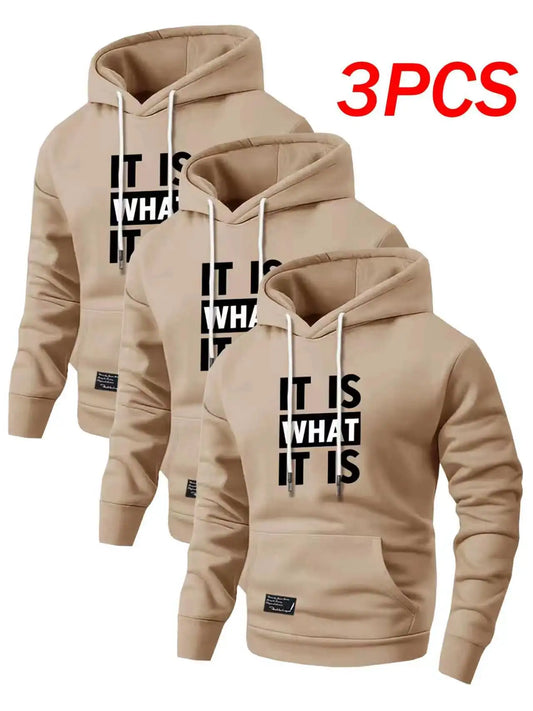 3-Piece Men's Hooded Sweatshirt