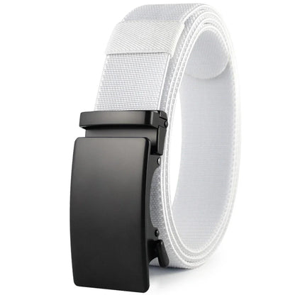 New Golf Sports Elastic Belt Tactical Belt Metal Automatic Buckle Tough Stretch Nylon Men Military Belt 115-150CM Big Size Belts