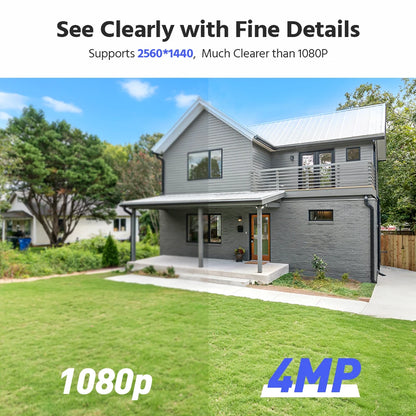 ANNKE 4MP Wireless Surveillance System 16CH NVR WiFi Surveillance Camera Kit Audio Battery Solar Surveillance Cameras Outdoor