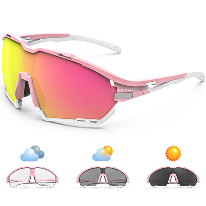 Cycling Photochromic Glasses & Polarized Sunglasses Men Women MTB Road Bike Riding Hiking Glasses