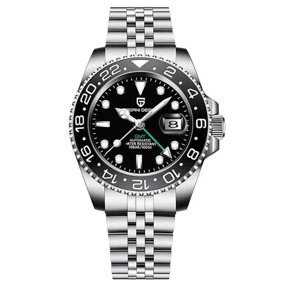 PAGANI DESIGN New GMT Men Watch Top Brand 40mm Mechanical Watch Sapphire Glass 100M Waterproof Automatic Wristwatch