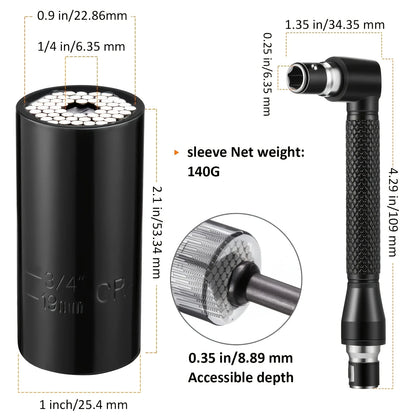 31 Pieces of Flexible Drill Bit Extension Kit, including 1/4 3/8 1/2 inch Hexagonal Socket Adapter, Flexible Magnetic Drill Bit Extender,