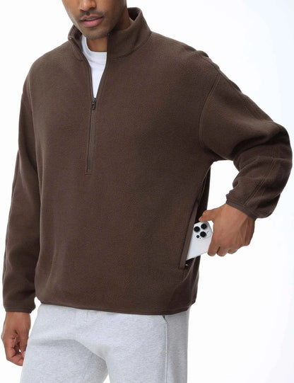 THE GYM PEOPLE Men's Half Zip Oversized Fleece Pullover