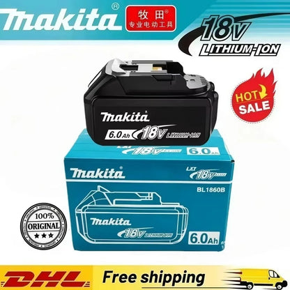 6Ah 100% Original Makita 18V Battery BL1860B Rechargeable Lithium-Ion Battery for Makita 18V Power Tools Replace the Battery.