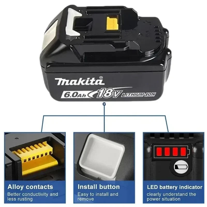 %40 Genuine 6AH Makita BL1860 18V Battery Power Tools Li-ion Replacement BL1850 BL1840 for 18V Screwdriver with BMS TPCELL 18V