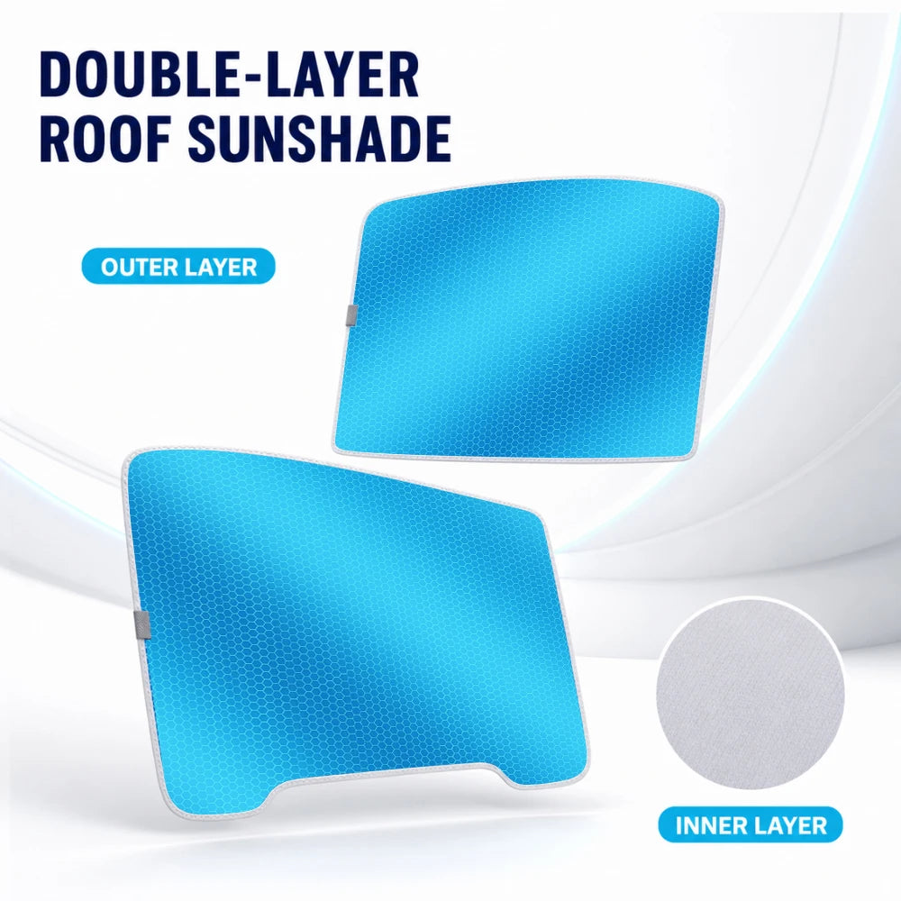 Roof Sunshade for Tesla Model 3/Y 2017-2025 – Panoramic Glass Roof Sun Protection Cover, Interior Sunshade with Storage Bag