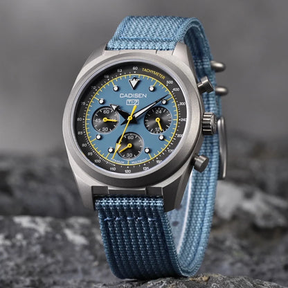 CADISEN Titanium TI-7 MULTISYNC New Moon Mens Watches Canvas