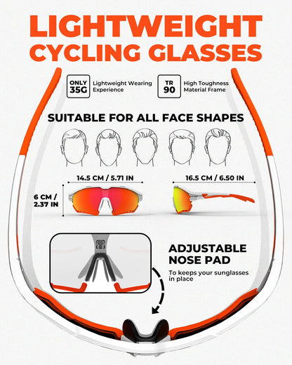 Cycling Photochromic Glasses & Polarized Sunglasses Men Women MTB Road Bike Riding Hiking Glasses